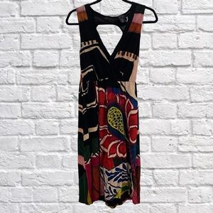 Desigual Mixed Media Graphic Midi Dress